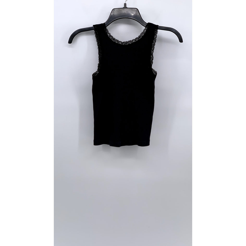 JOHN GALT Women’s Black New York Lace-Trim Casual Sleeveless Tank Top SZ OS