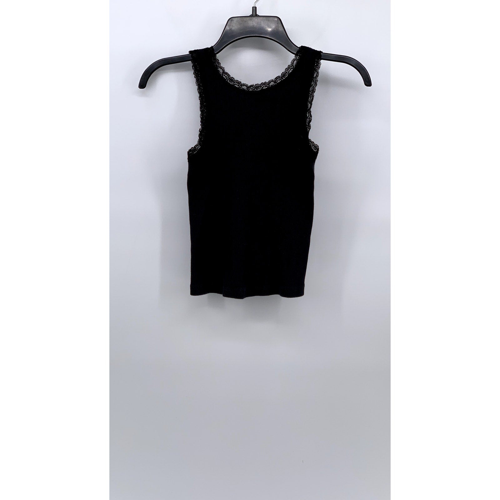 JOHN GALT Women’s Black New York Lace-Trim Casual Sleeveless Tank Top SZ OS