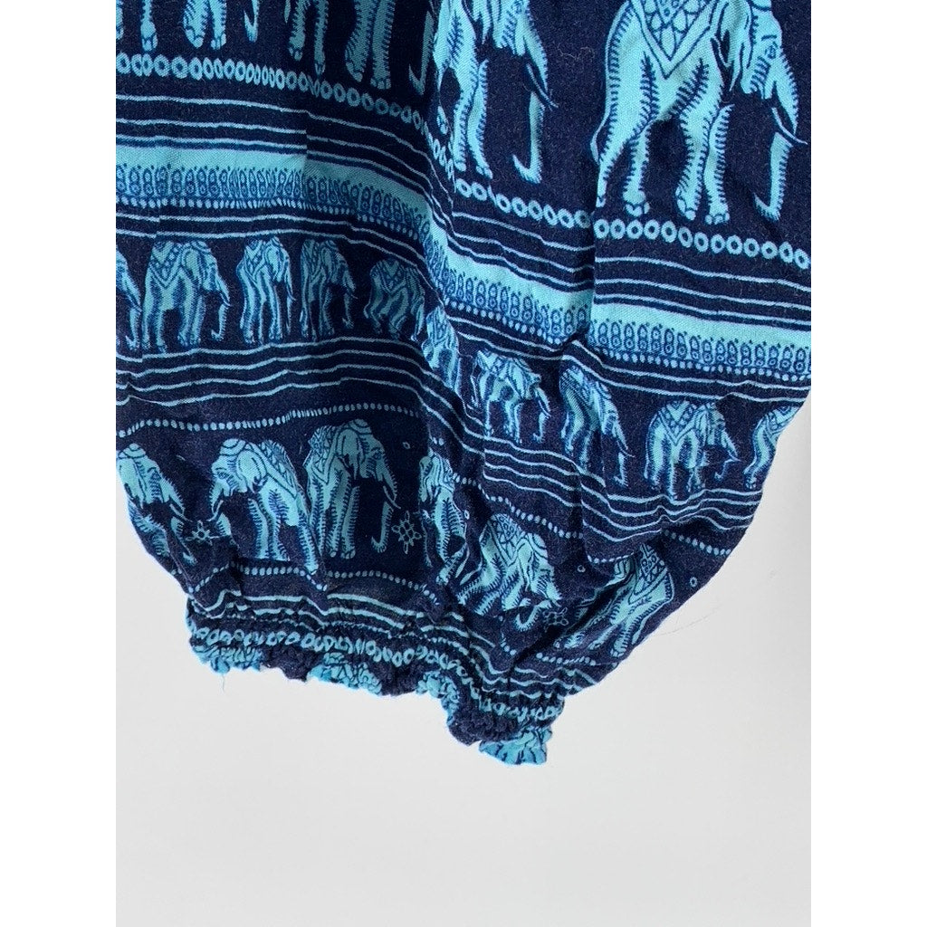 UNBRANDED Women's Blue Elephant Printed Pants SZ S
