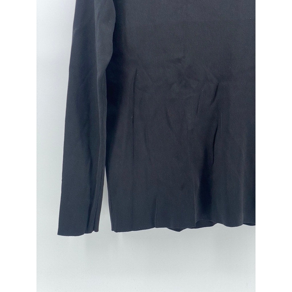 UNBRANDED Women’s Black Soft Knit Crewneck Long Sleeve Pullover Sweater SZ S