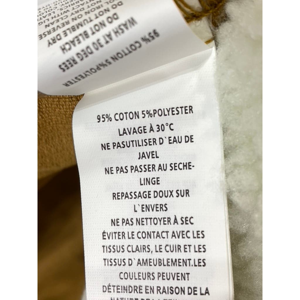 BOOHOOMAN Men's Tan Corduroy Regular-Fit Button-Up Borg Collar Jacket SZ XL