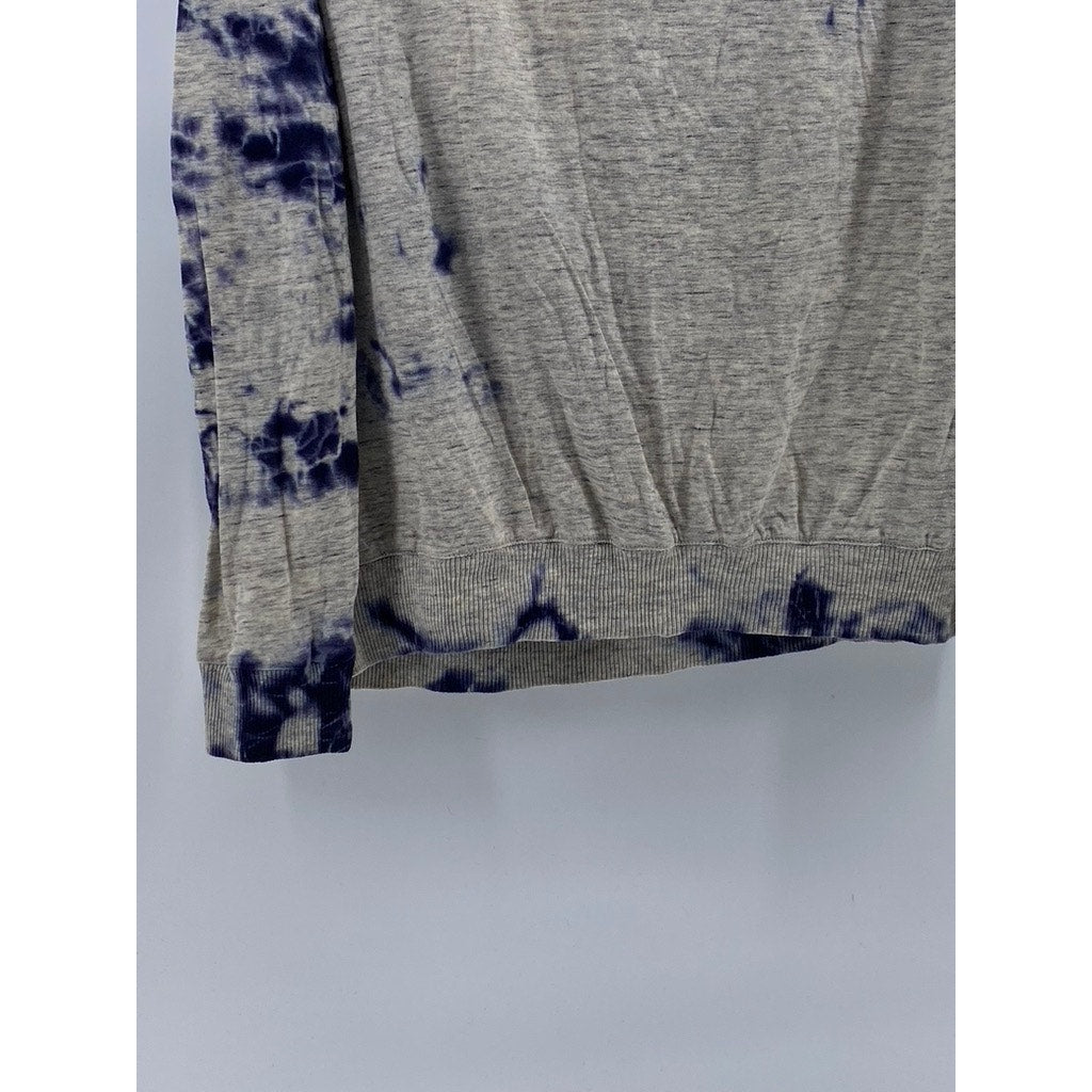 SPLENDID Women’s Blue-Gray Tie-Dye Crewneck Long Sleeve Sweater SZ XS