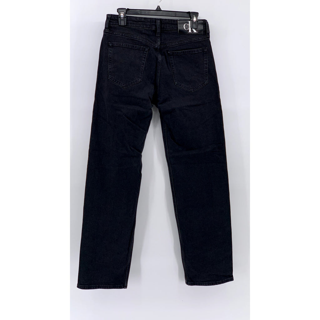 CALVIN KLEIN Men's Black Solid 90's Straight Jeans SZ 28