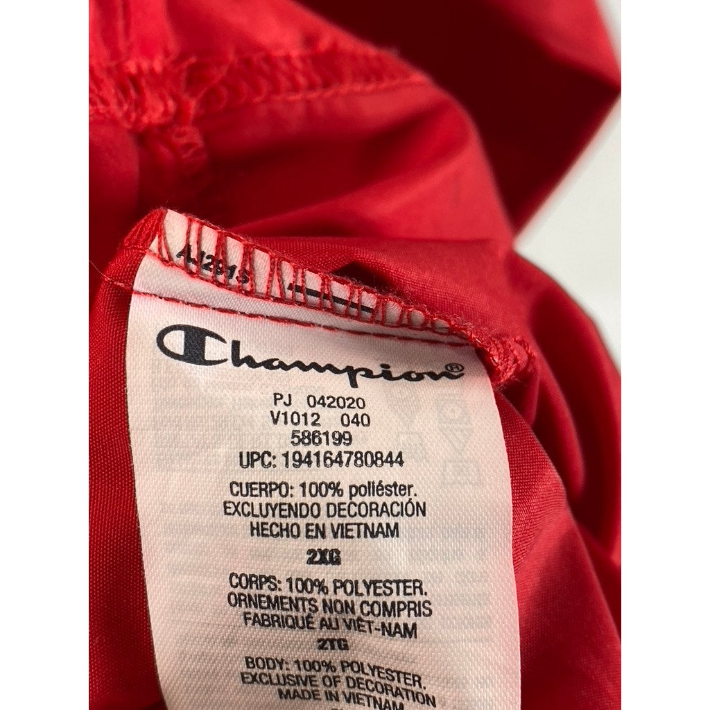 CHAMPION Men's Bright Red Water-Wind Resistant Half-Zip Lightweight Jacket SZ2XL