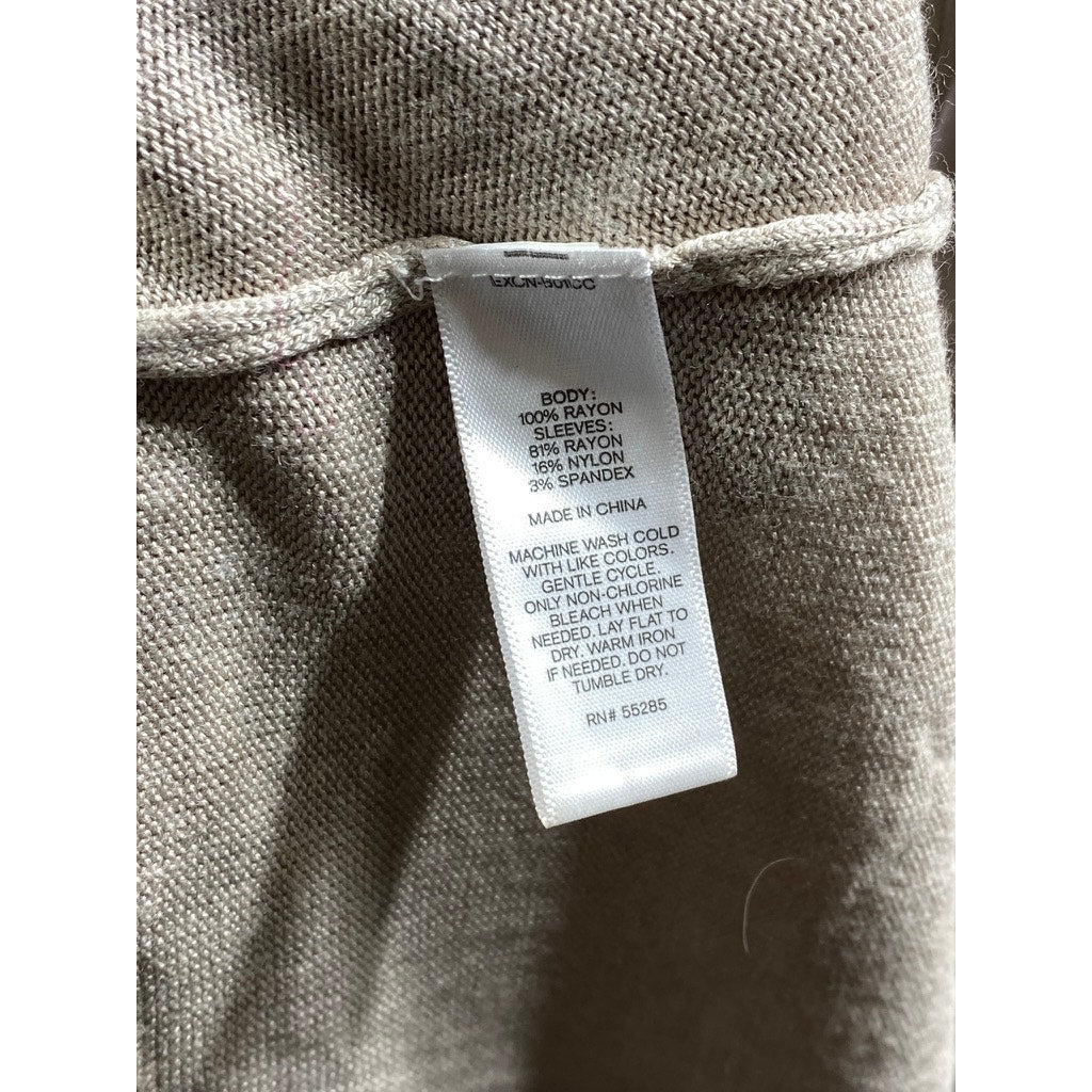 EXPRESS Women's Beige Knit Open-Front Long Sleeve Cardigan SZ XL