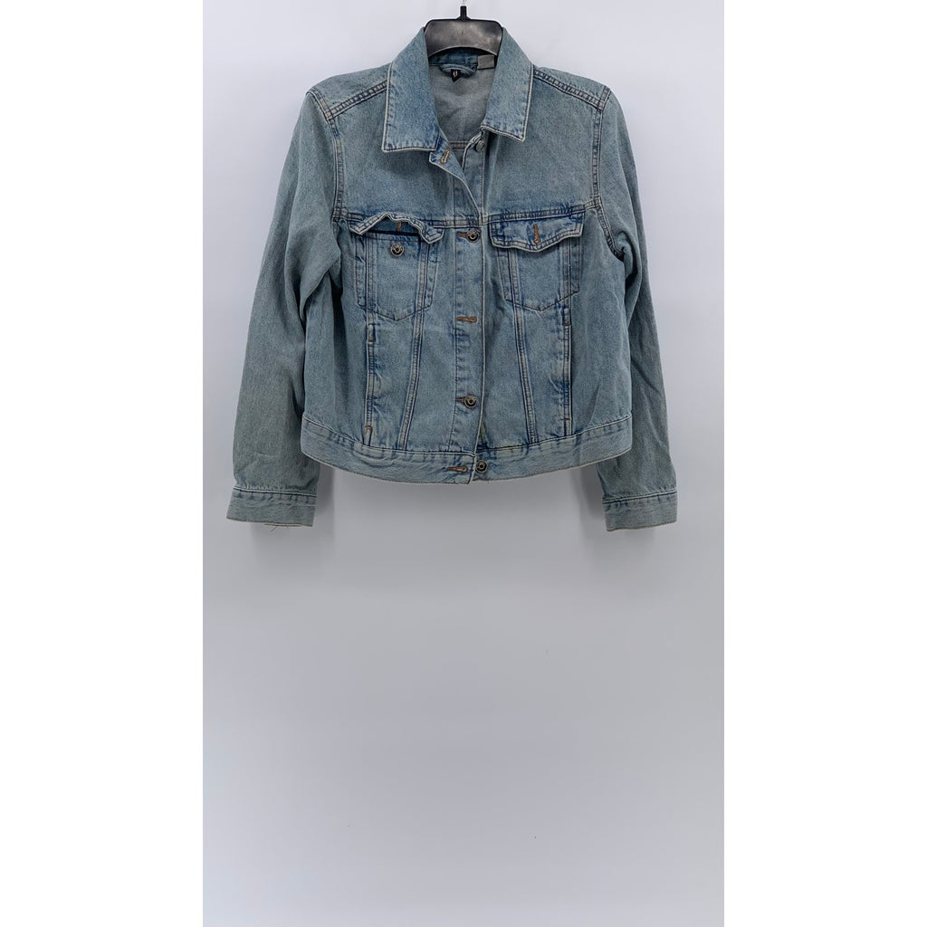 DIVIDED By H&M Women's Blue Denim Button-Up Long Sleeve Jean Jacket SZ M