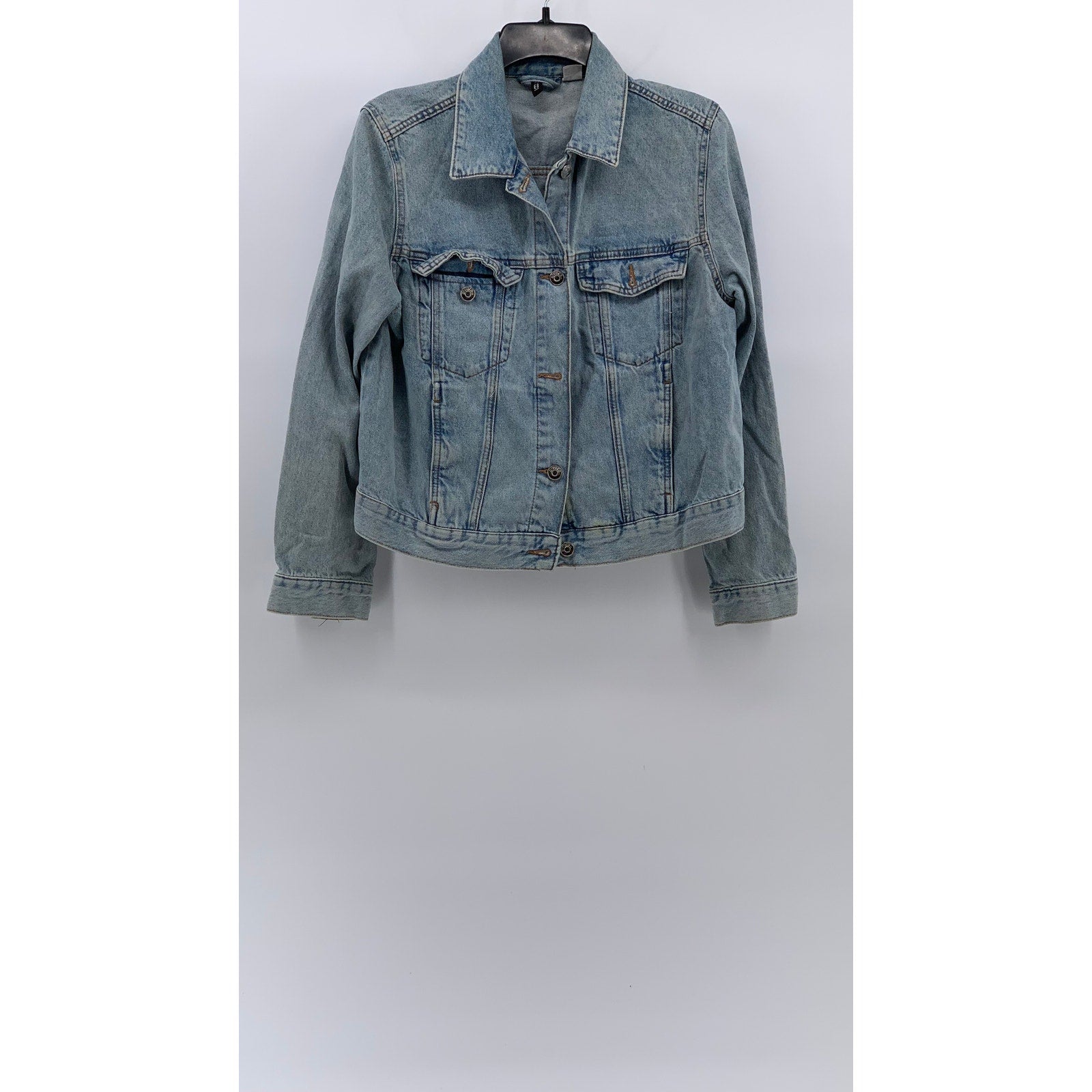 DIVIDED By H&M Women's Blue Denim Button-Up Long Sleeve Jean Jacket SZ M