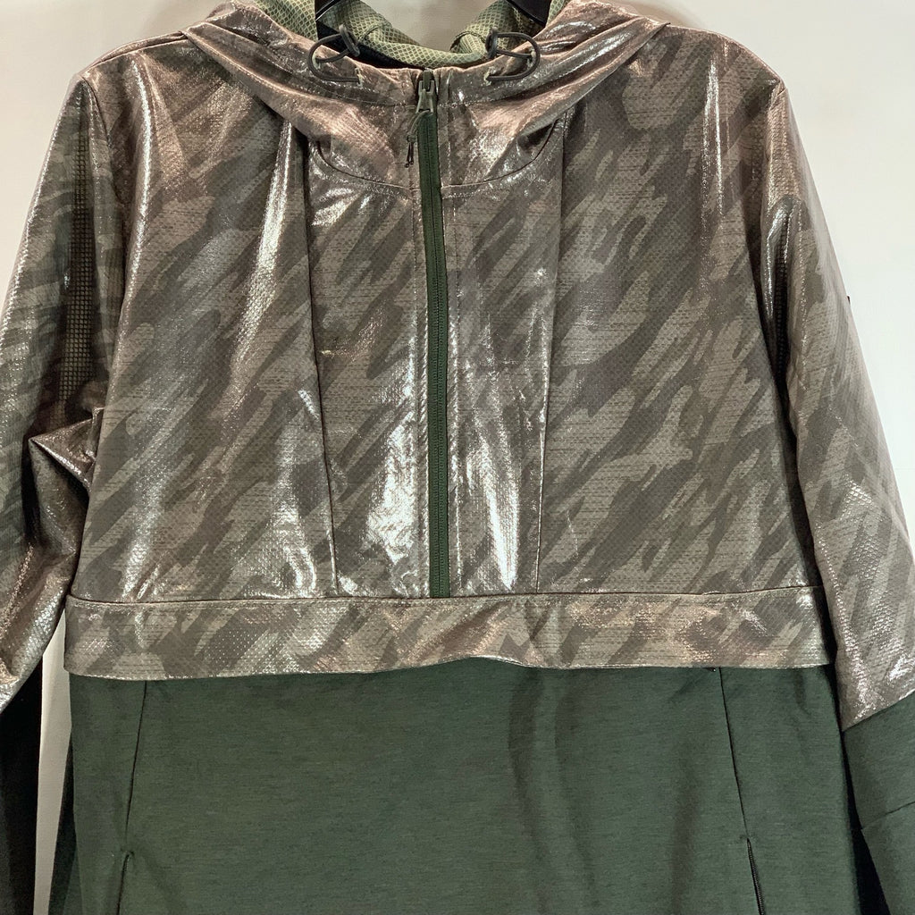 UNDER ARMOUR Men's Green UA Hybrid Anorak Hooded Pullover Windbreaker Jacket SZL