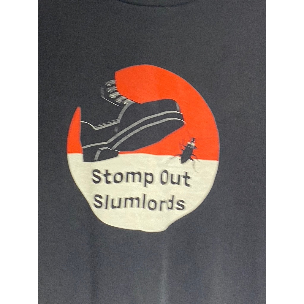 LIFEWEAR Men's Black " Stomp Out Slumlords" Graphic Short Sleeve T-Shirt SZ L
