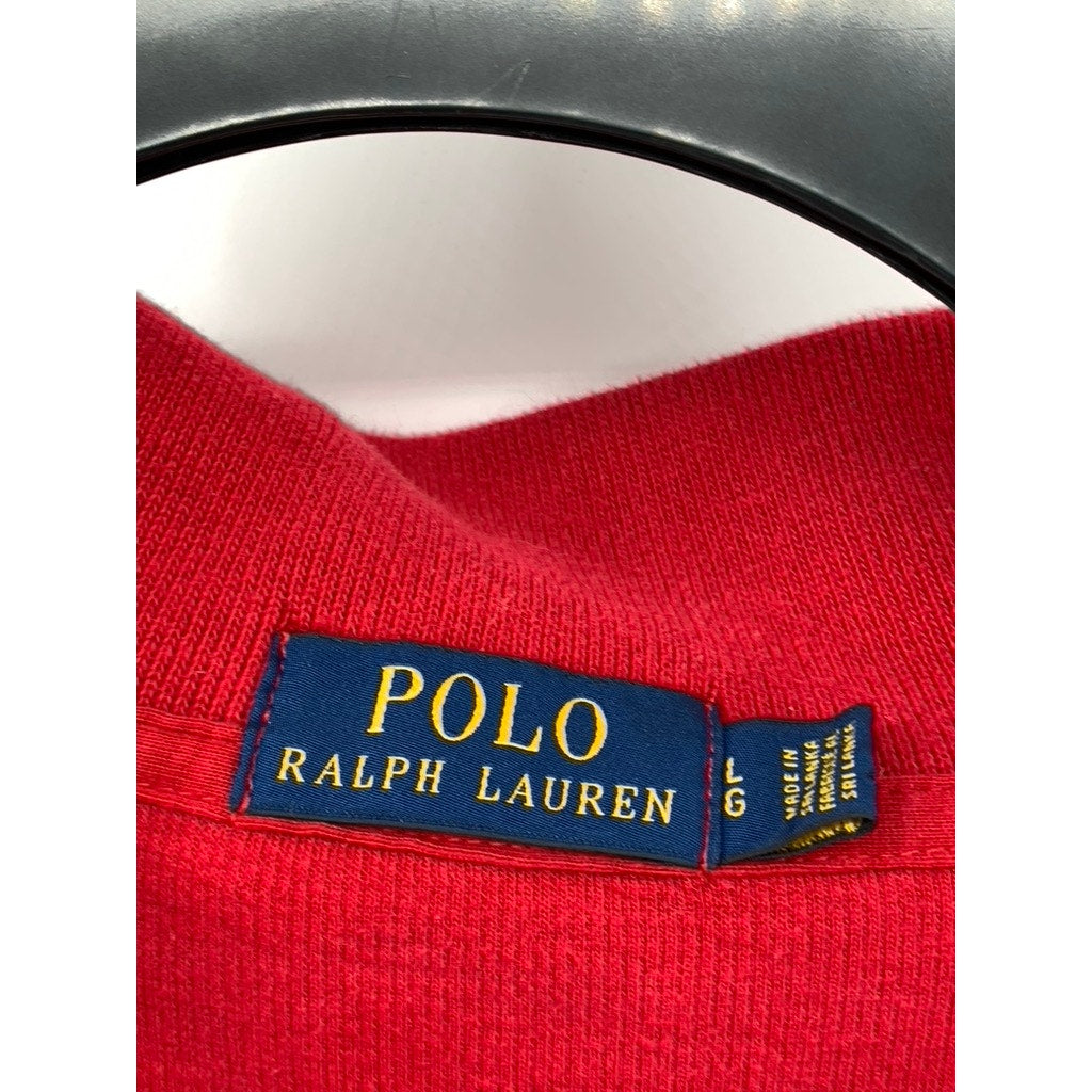 POLO RALPH LAUREN Men's Red Quarter-Zip Pullover Sweater SZ L