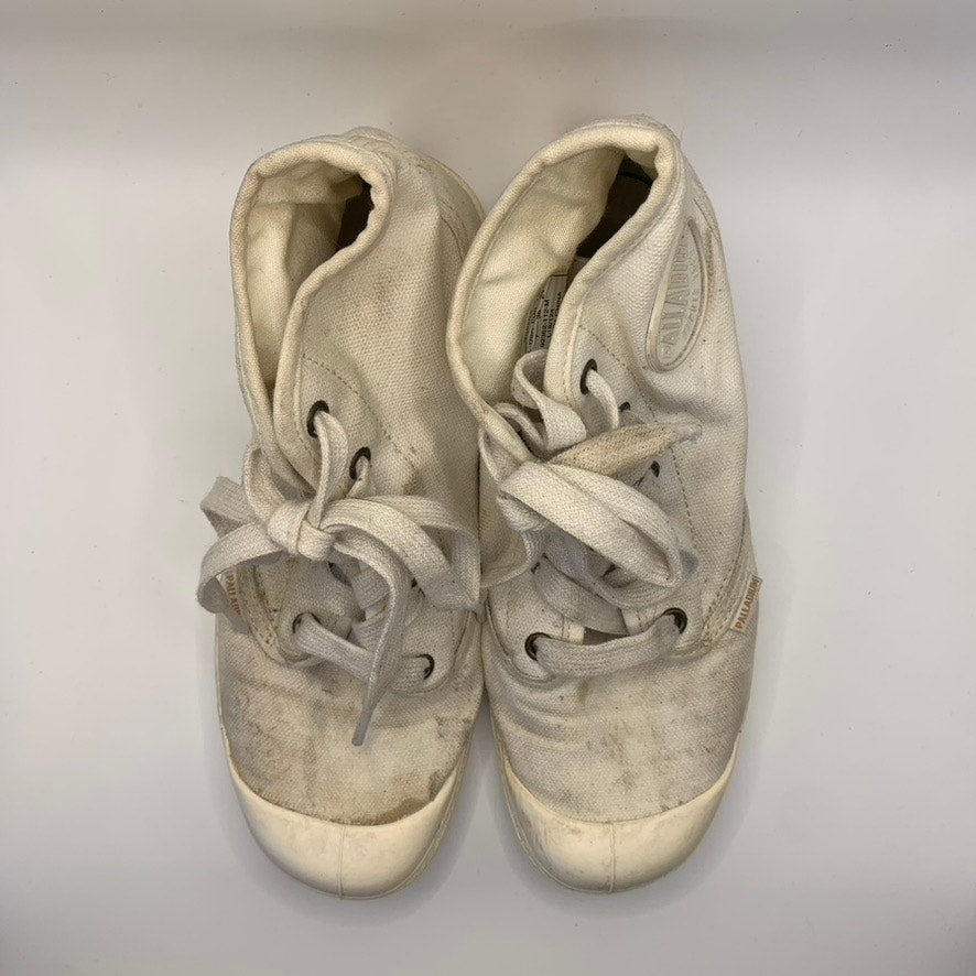 PALLADIUM Women's White Pampa Hi Lug-Sole Lace-Up Boot SZ 7