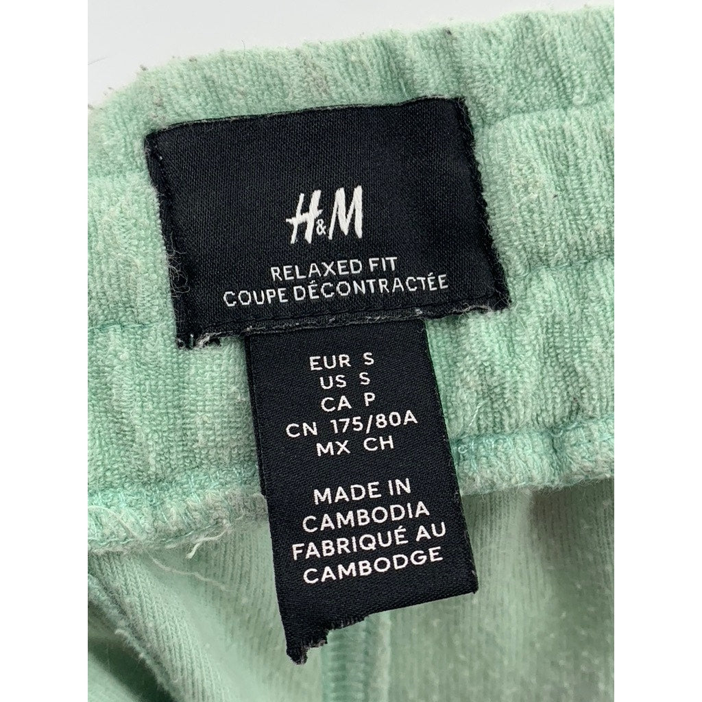 H&M Women's Mint Green Textured Relaxed Fit Shorts SZ S