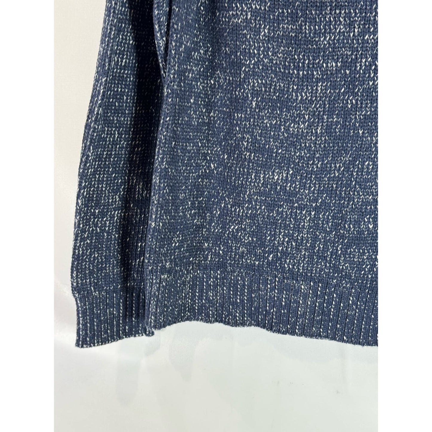 MICHAEL STARS Men's Navy/Gray Suede Yoke Crewneck Knit Pullover Sweater SZ L