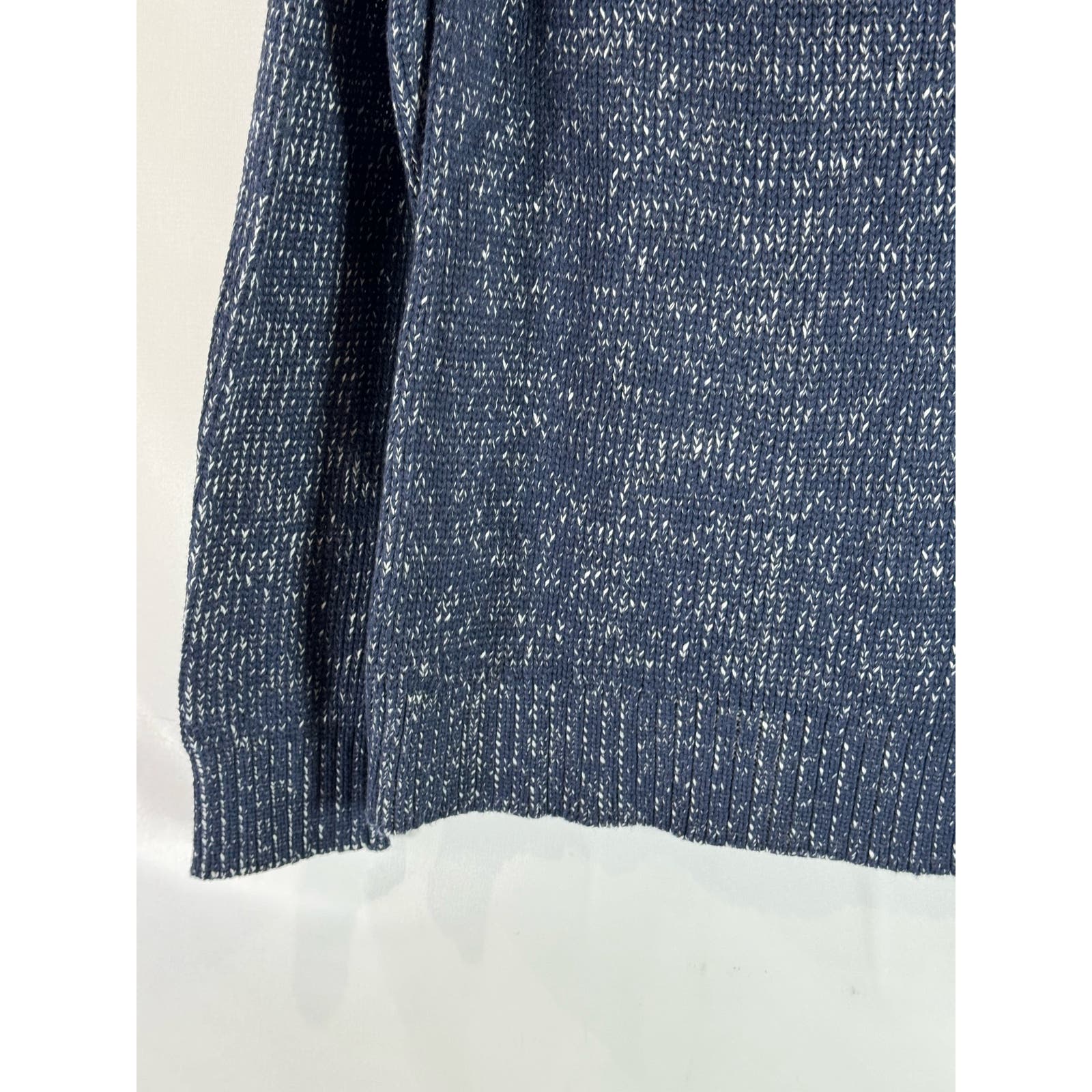 MICHAEL STARS Men's Navy/Gray Suede Yoke Crewneck Knit Pullover Sweater SZ L