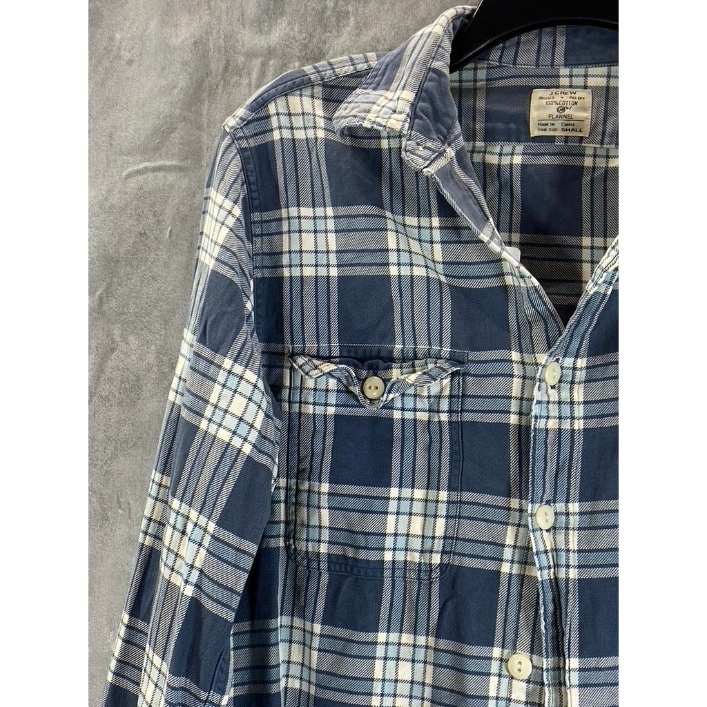 J.CREW Men's Navy Cotton Flannel Button-Up Long Sleeve Shirt SZ S