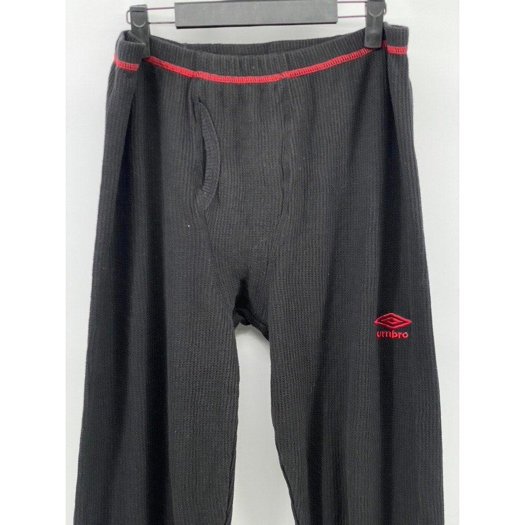 UMBRO Men's Black-Red Thermal Pull-On Underlayer Long Johns SZ L