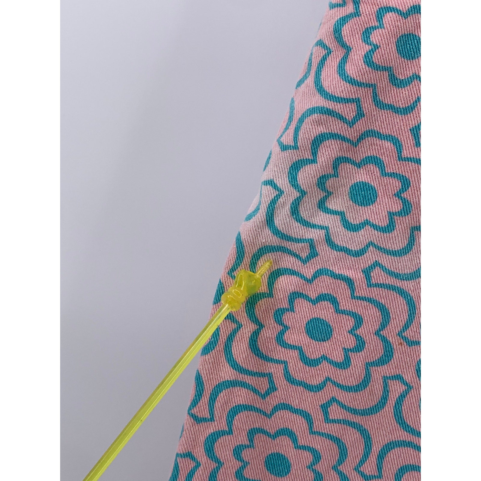 LOVE + HARMONY Women's Pink-Blue Flower Print Straight-Leg High-Rise Pants SZ S