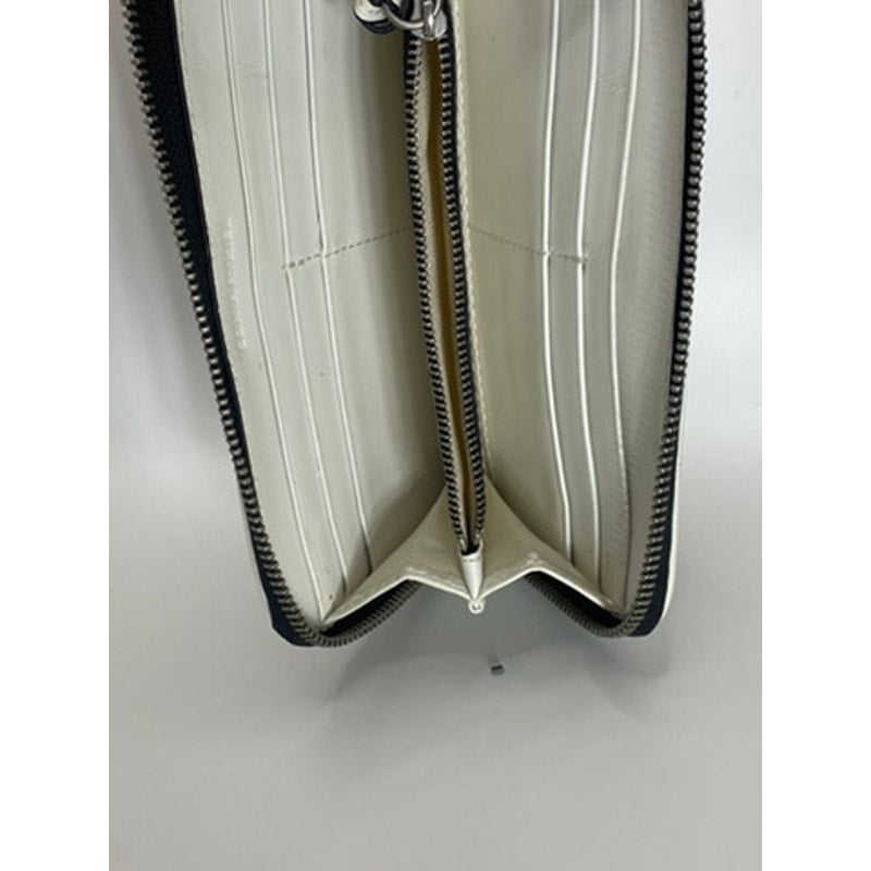 SONIA RYKIEL Women's Beige/Pink/Black Striped Zip-Up Wallet