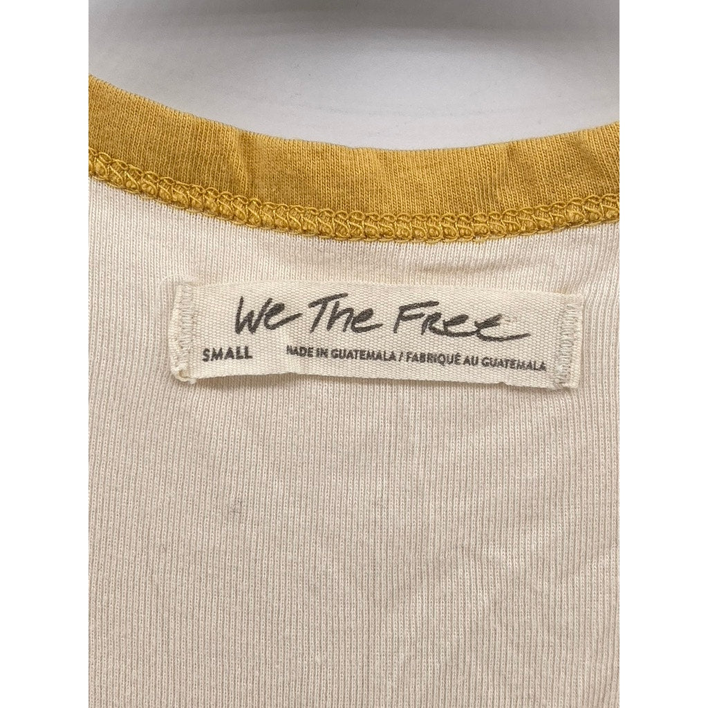 WE THE FREE Women's Beige-Yellow Scoop-Neck Racerback Reggi Tank Top SZ S