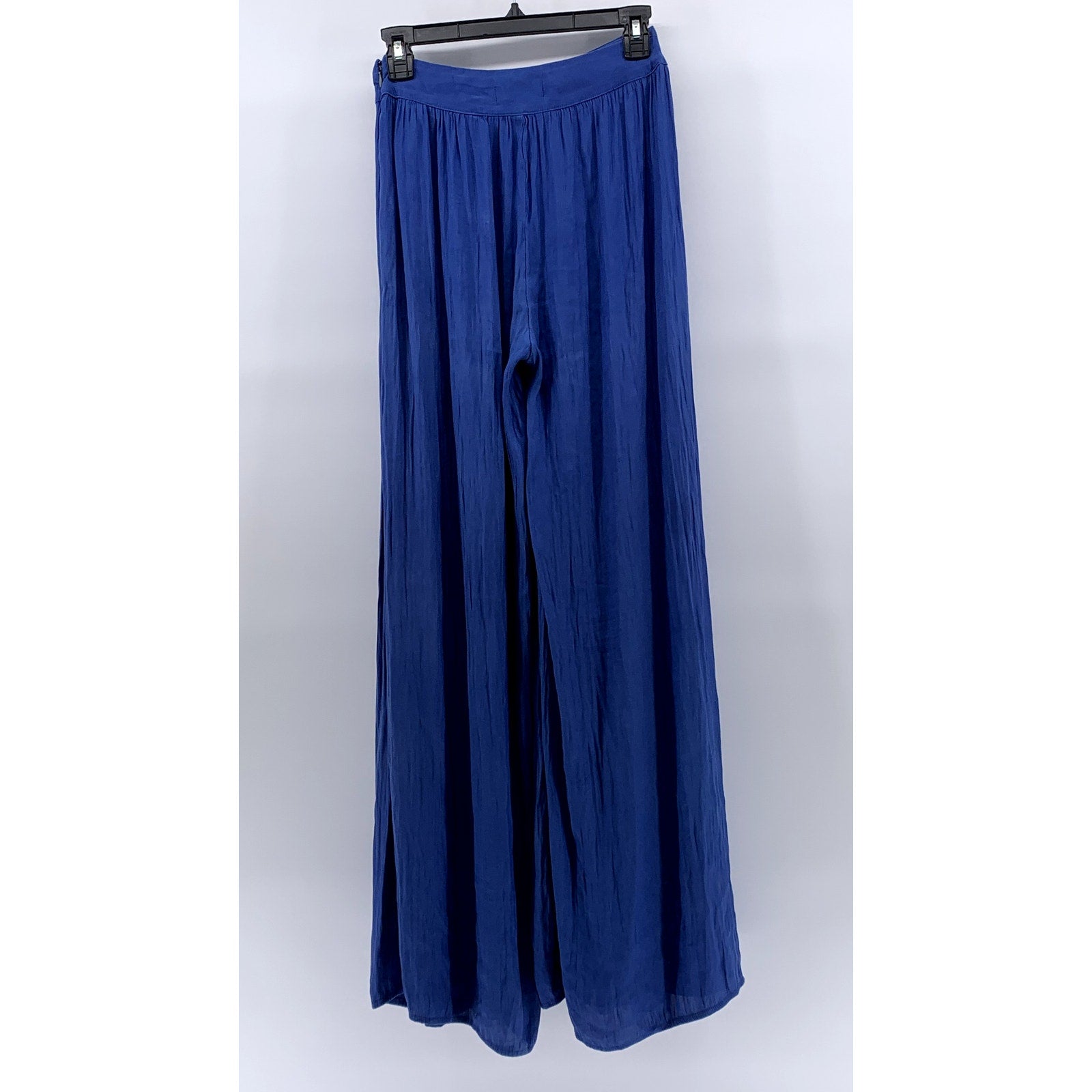 ABERCROMBIE & FITCH Women's Royal Blue Crinkle Pleated Loose-Fit Pants SZ 0