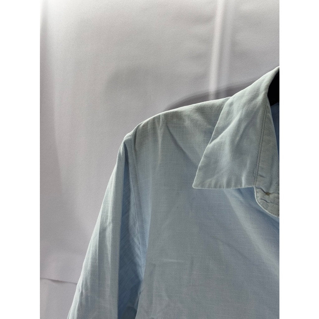 FOLK Men's Light Blue Linen Button-Up Long Sleeve Shirt SZ 2(S)
