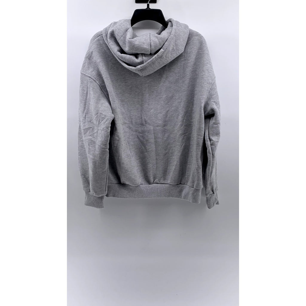ANRABESS Women's Light Gray Fleece Drop Shoulder Pullover Hoodie SZ M