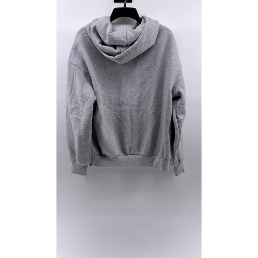 ANRABESS Women's Light Gray Fleece Drop Shoulder Pullover Hoodie SZ M
