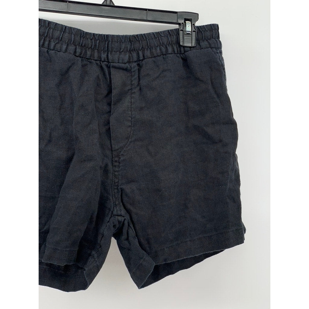 H&M Men's Black Linen Regular Fit Shorts SZ S