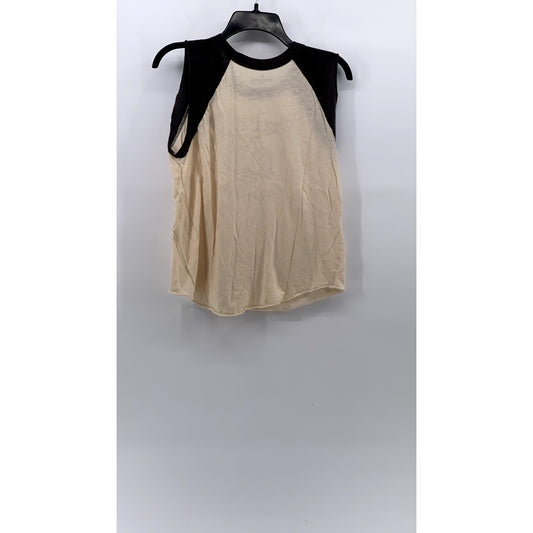 TRIUMPH By Lucky Brand Women's Beige-Gray Crewneck Tiger Sleeveless Top SZ M