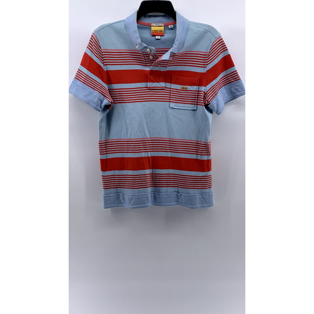 LACOSTE L!VE Unisex Blue-Red Striped Opening Ceremony Polo Shirt SZ XS