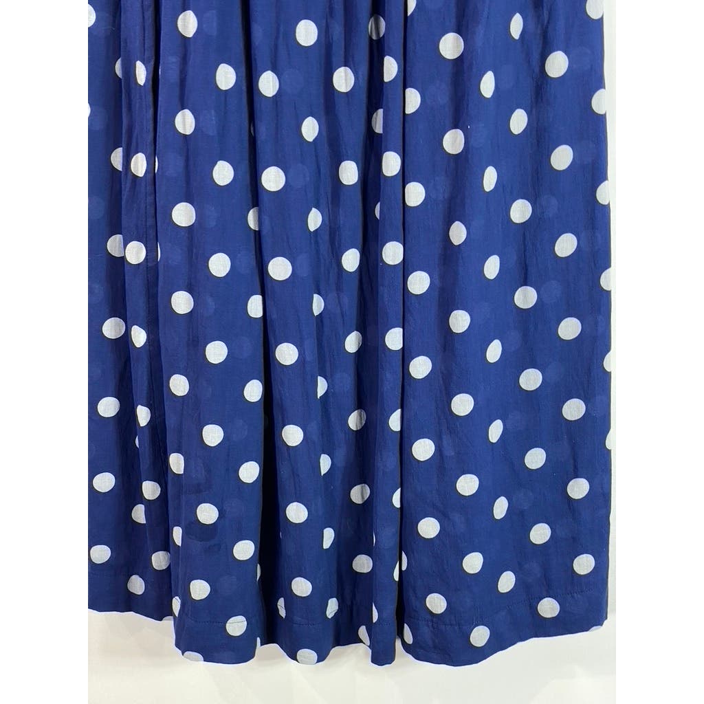 MIKOH Women's Delia Navy Polka Dot Maxi High Slit Elastic Waist Skirt SZ 2