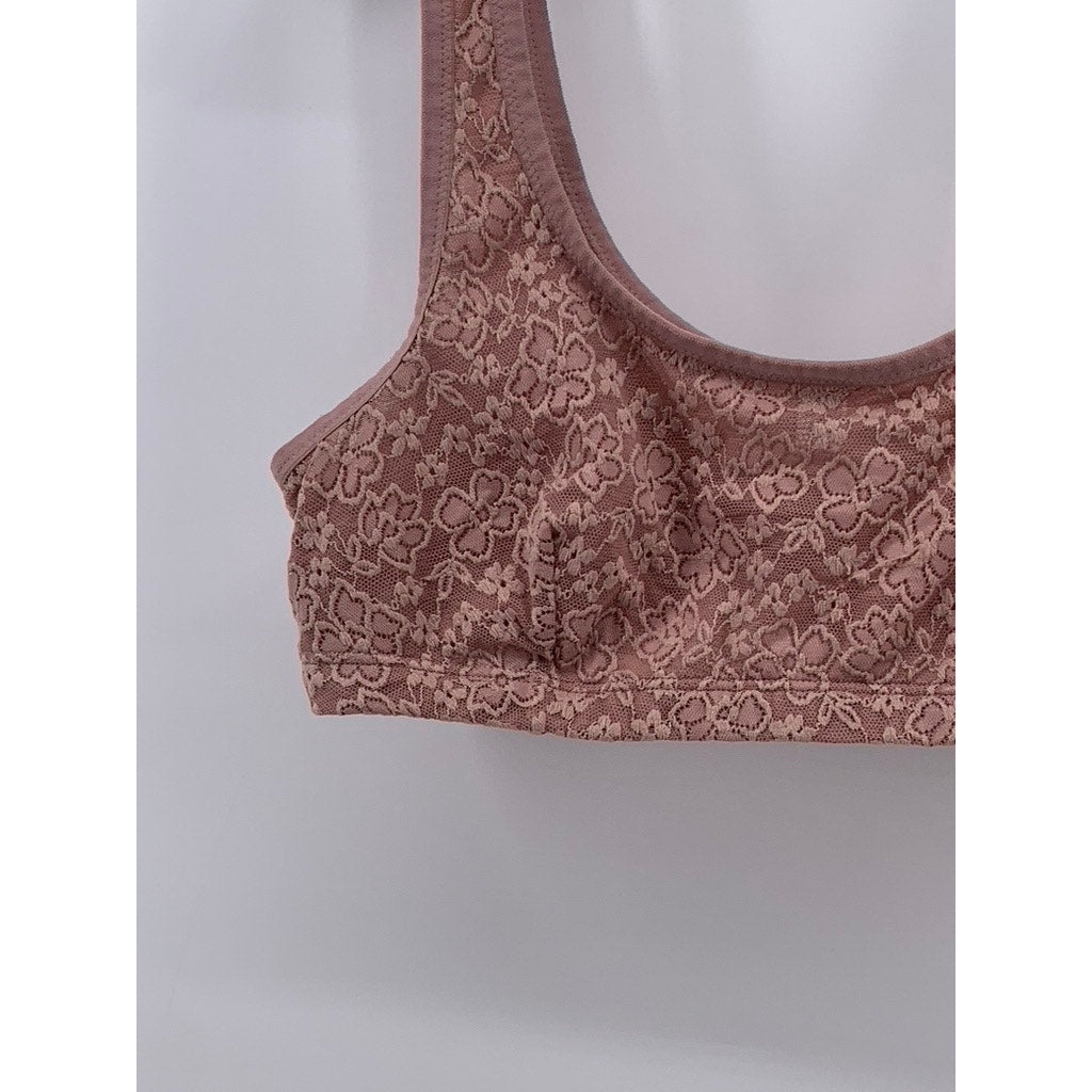 OLD NAVY ONLY Women's Beige Floral Lace Mesh Bralette Tank Top SZ M