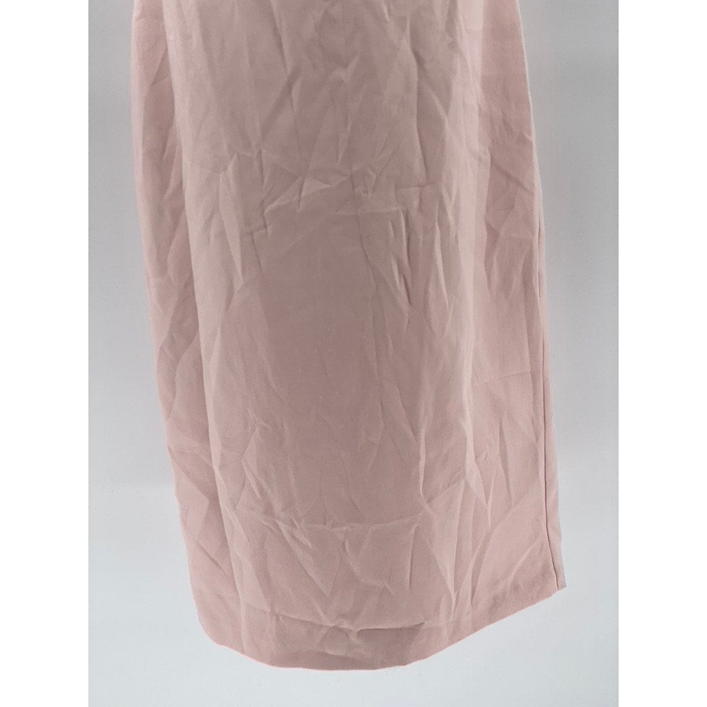 ML MONIQUE LHUILLIER Women's Pink Milana Strapless Rhinestone Midi Dress SZ 4