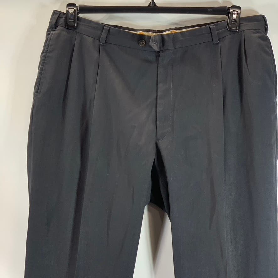AUSTIN REED Men's Black Pleated Front Dress Pant SZ 42X28