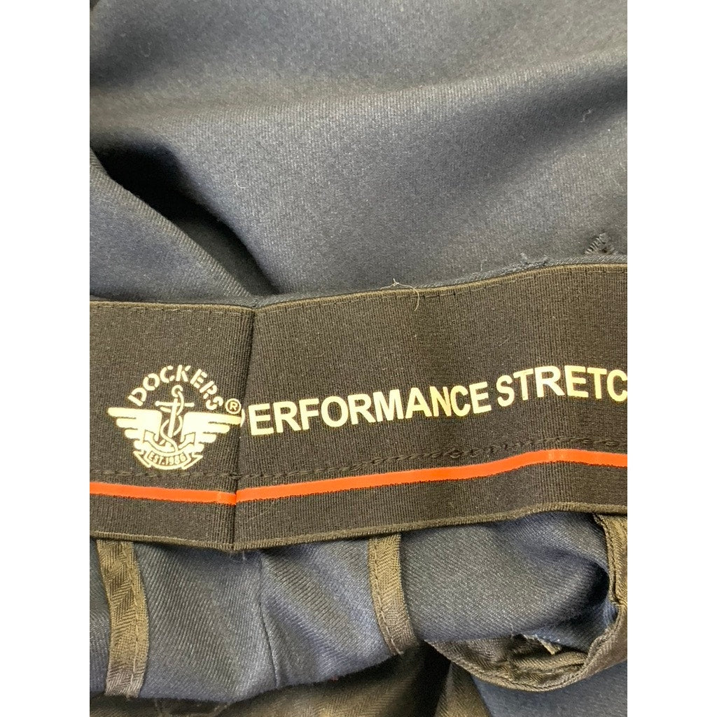 DOCKERS Men's Blue Solid Slim-Leg Performance Stretch Pants SZ  38X30