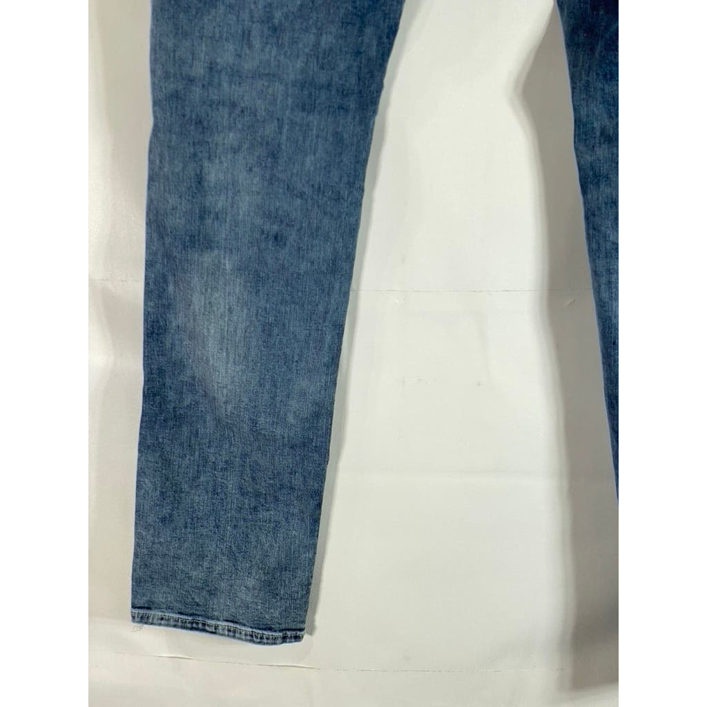 TRUE RELIGION Men's Light Blue Ripped Geno Relaxed Slim-Fit Denim Jeans SZ 34