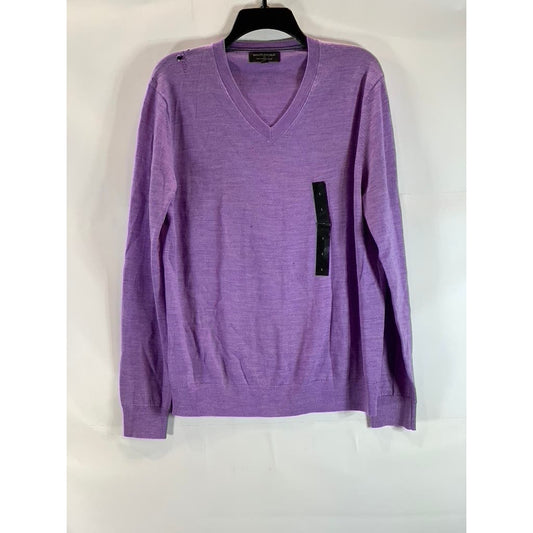 BANANA REPUBLIC Men's Purple V-Neck Merino Wool Pullover Sweater SZ L