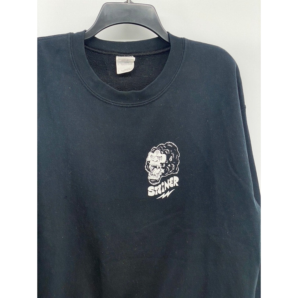 GILDAN Men's Black Heavy Blend Steiner Gorilla, Snake, Leopard Sweatshirt SZ L