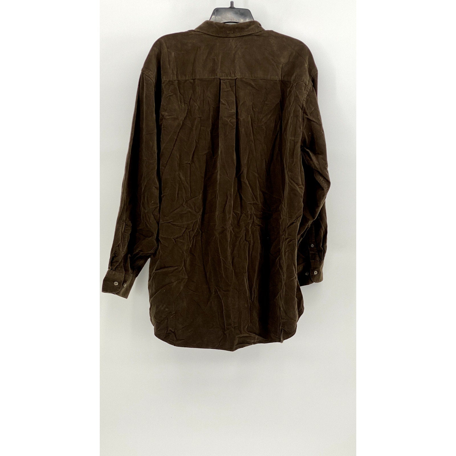 NORDSTROM Mens Button Down Chocolate Brown Corduroy Style SZ (L)