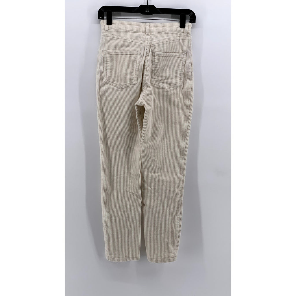 MONKI Women's Beige Corduroy Slim Leg Pants SZ 34(US2)