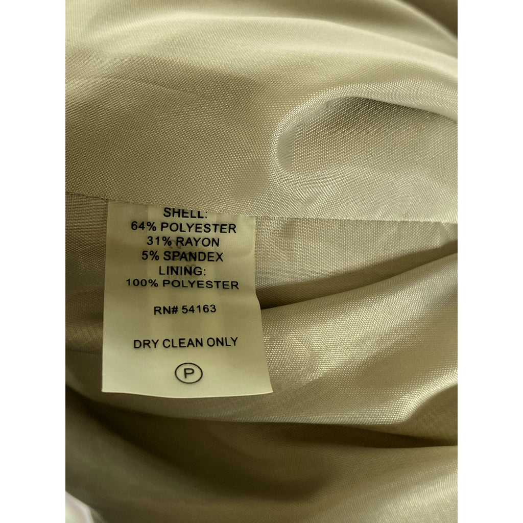 CALVIN KLEIN Women's Beige Solid Notch Collar Lined Two-Button Blazer SZ 2