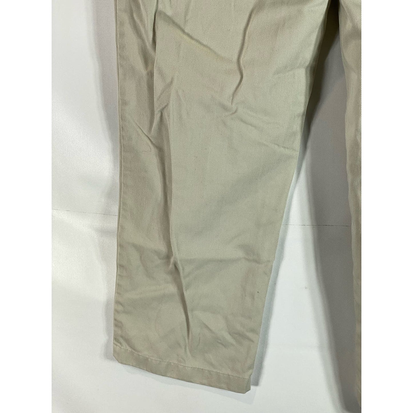 LANDS' END Men's Light Stone Traditional-Fit Pleated Chino Pant SZ 32X30