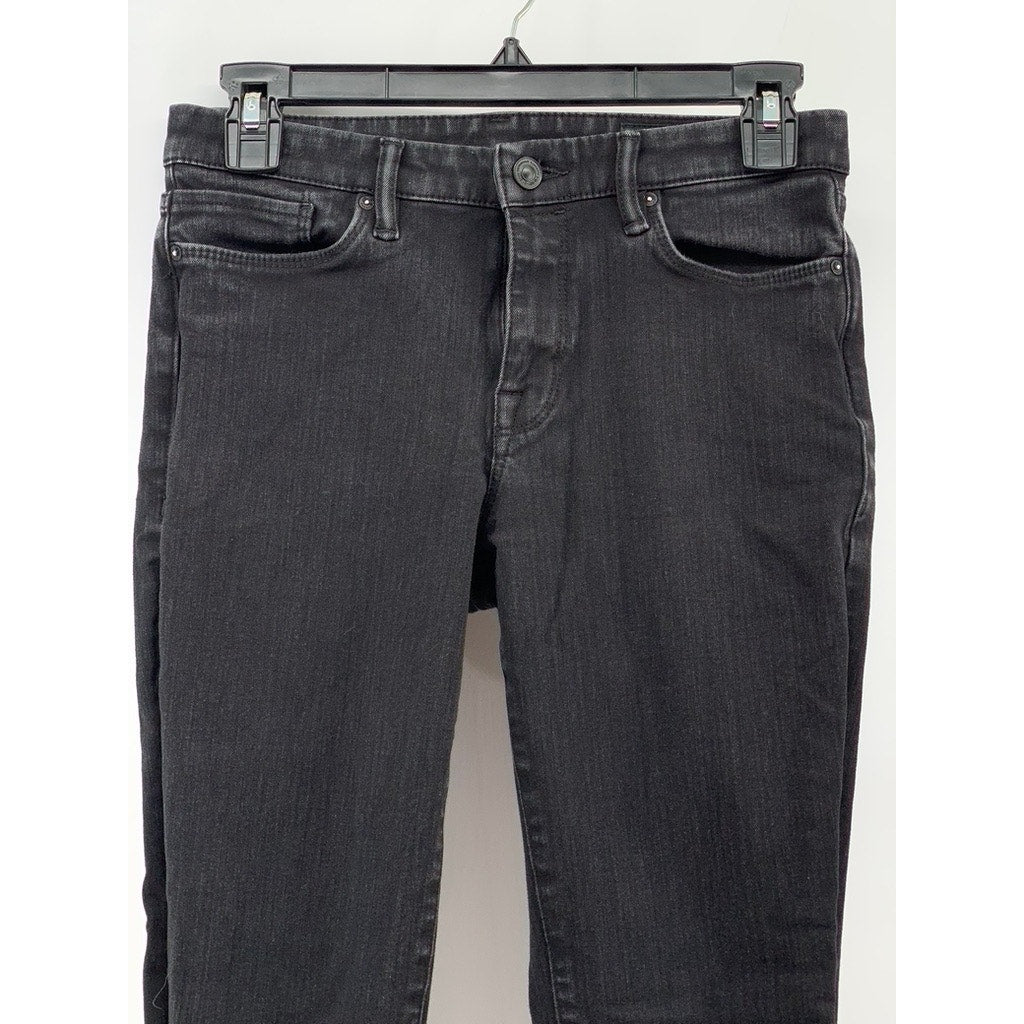 ALLSAINTS Women's Black Bistretch Frayed Grace Skinny Ankle Jeans SZ 27