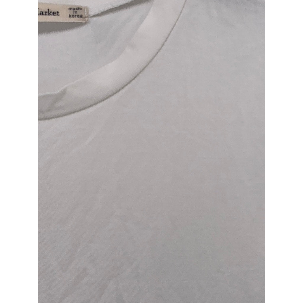 STANDARD MARKET Women's White Crewneck Short Sleeve Relaxed Fit Casual Top SZ S