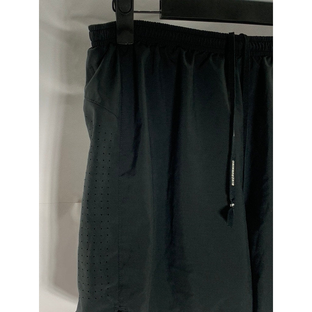 NIKE Women's Black Infinity Dri-Fit Back Zipper Pocket Activewear Shorts SZ S