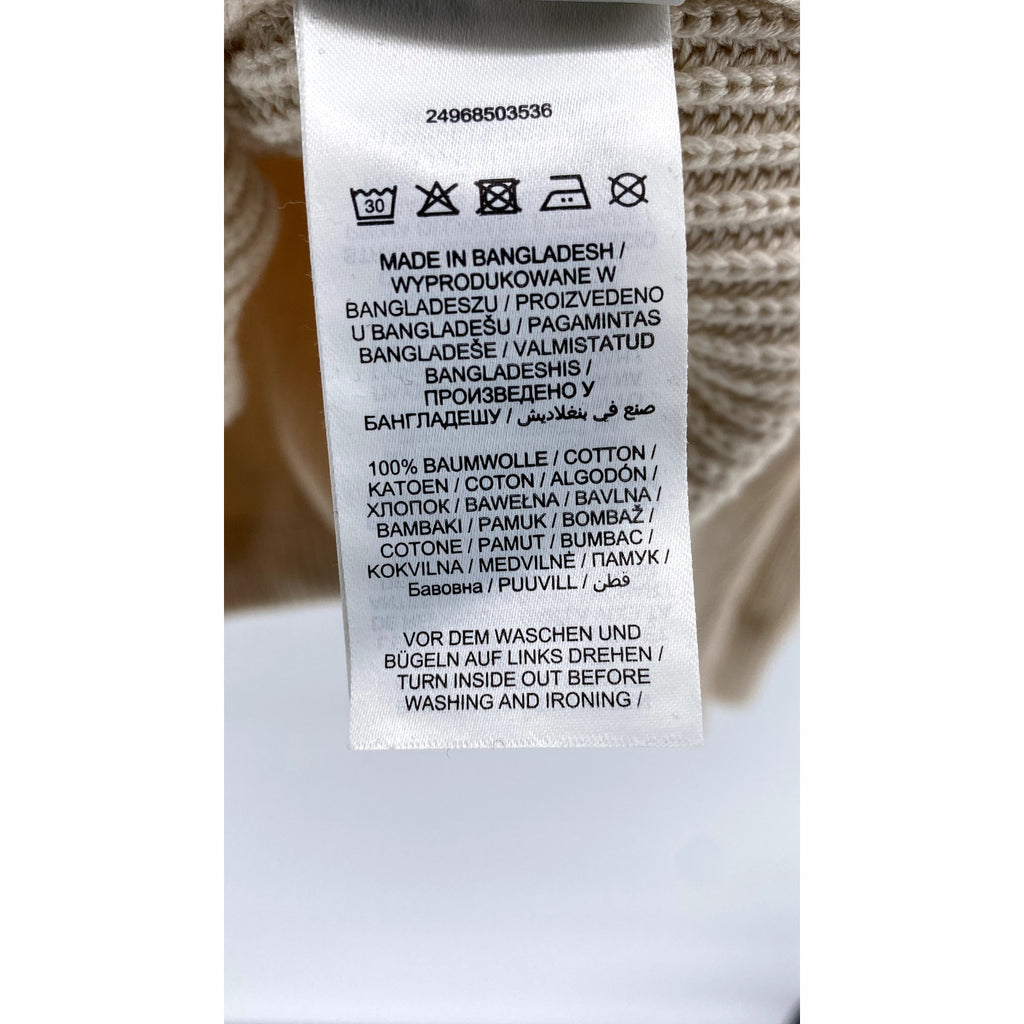 UNBRANDED Women's Wide-Neck Beige Knit Sweater With Waist Ties SZ M