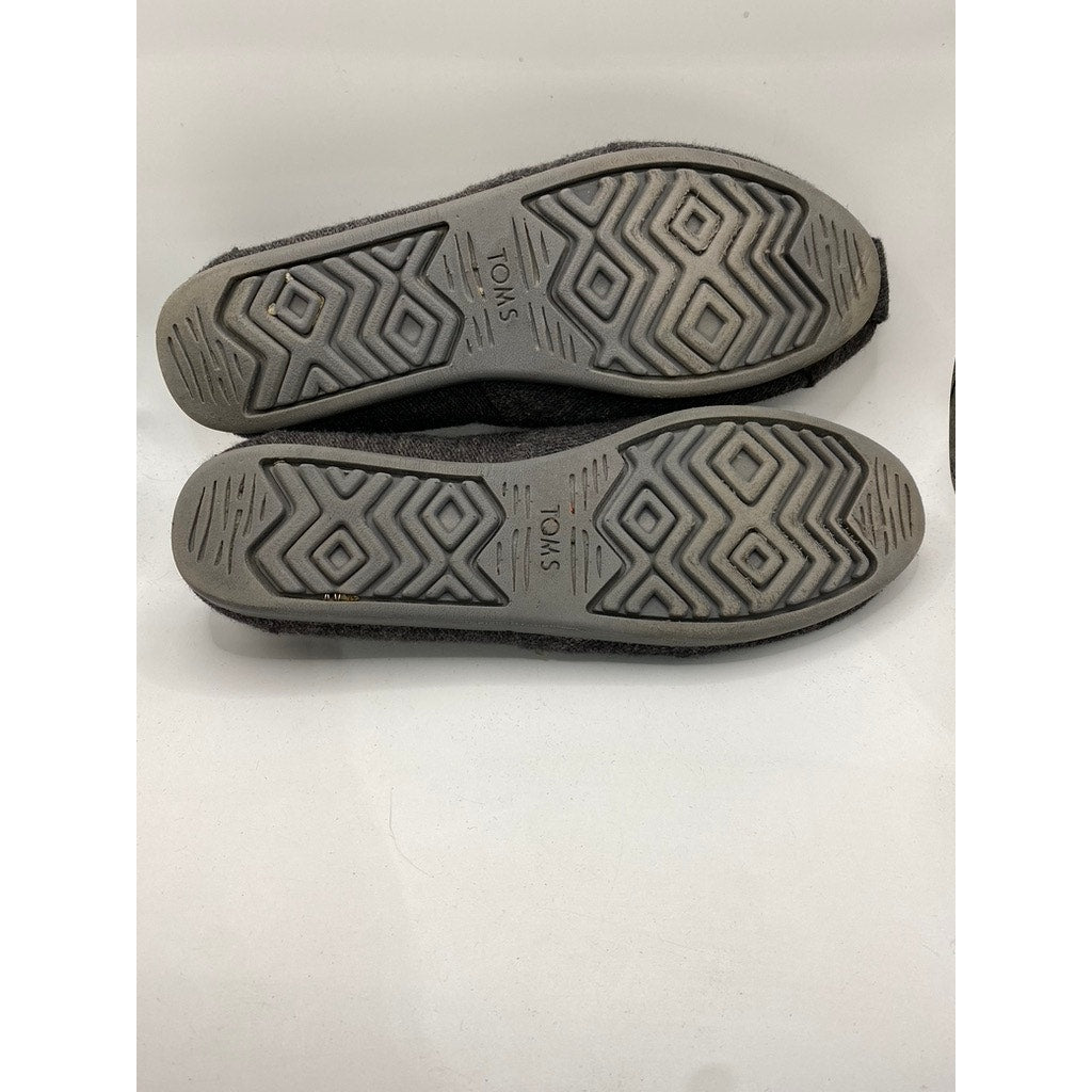 TOMS Women's Gray Canvas Sherpa Lined Alpagarta Slip-On Casual Shoes SZ  12