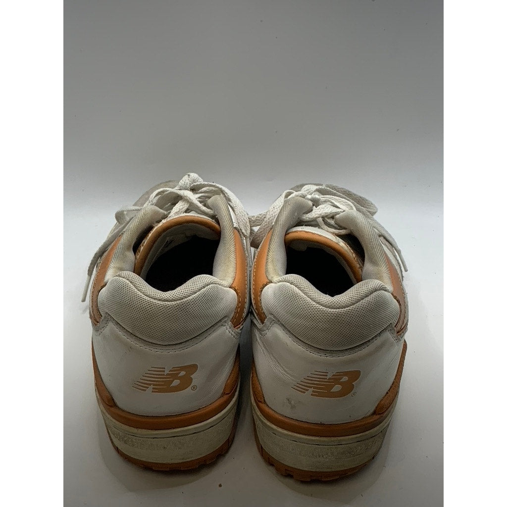 NEW BALANCE Men's White-Orange 550 Sneakers SZ 10