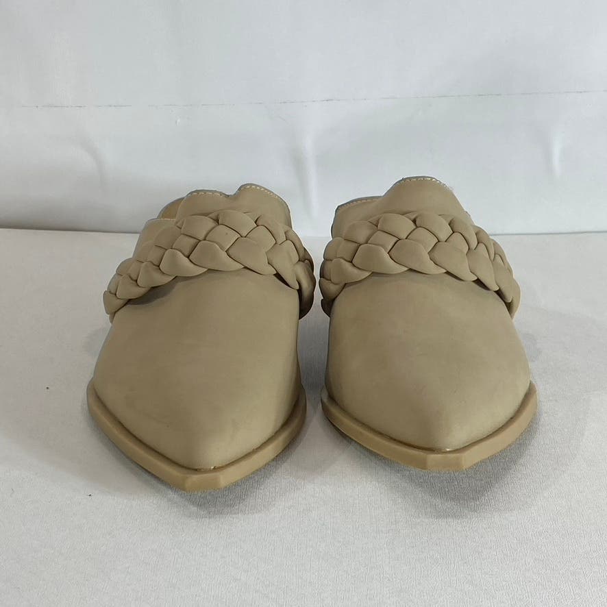 DOLCE VITA Women's Tan Eillie Western Braided Block-Heel Slip-On Mules SZ 9.5