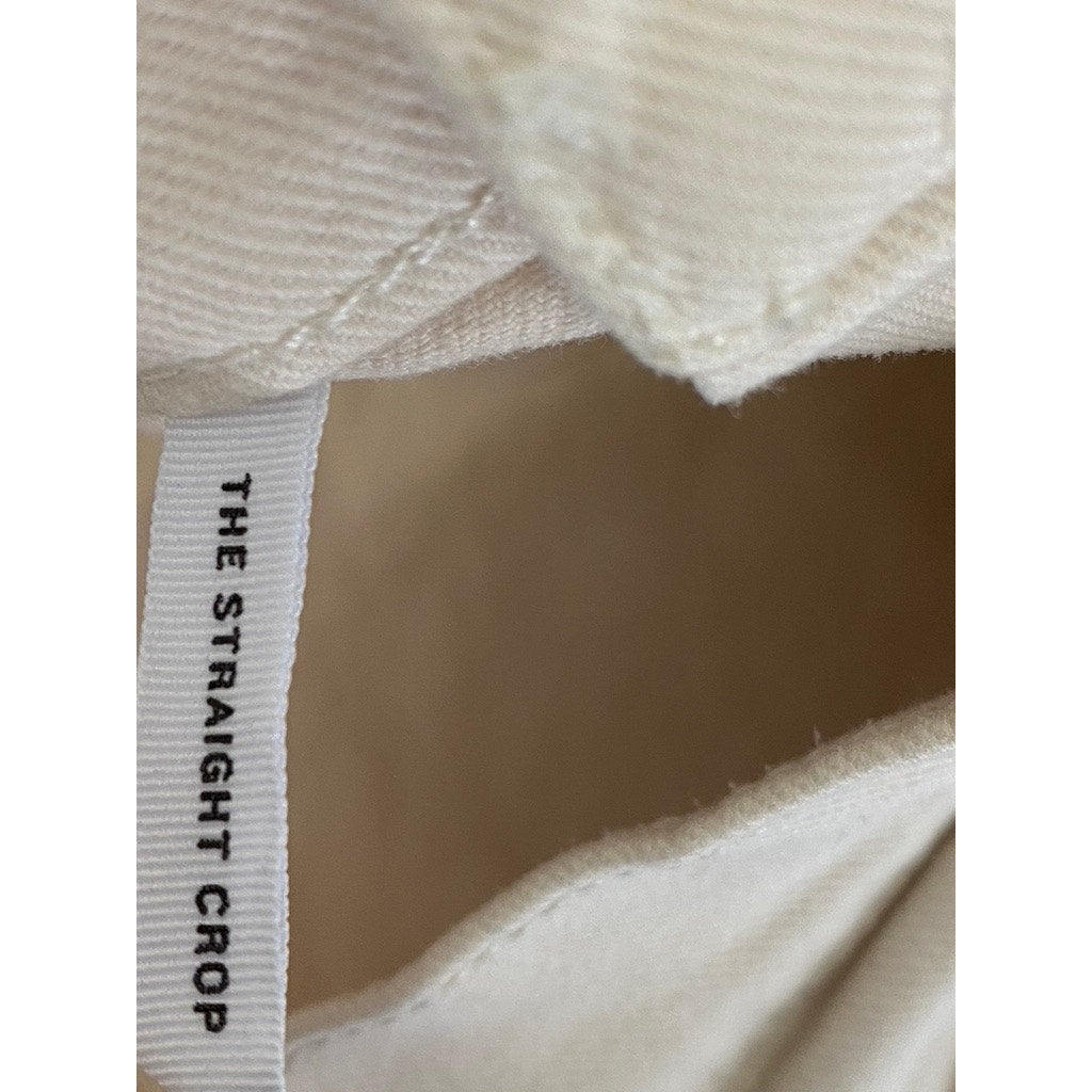LOFT Women's Off-White Denim The Straight Cropped Jeans SZ 12/31